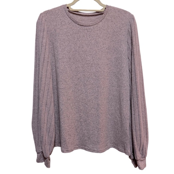 Shein - Sweater; NWOT - Size L - Pink/grey Heather, soft comfy - Picture 3 of 6